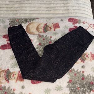Lululemon Black and Pink Patterned Leggings